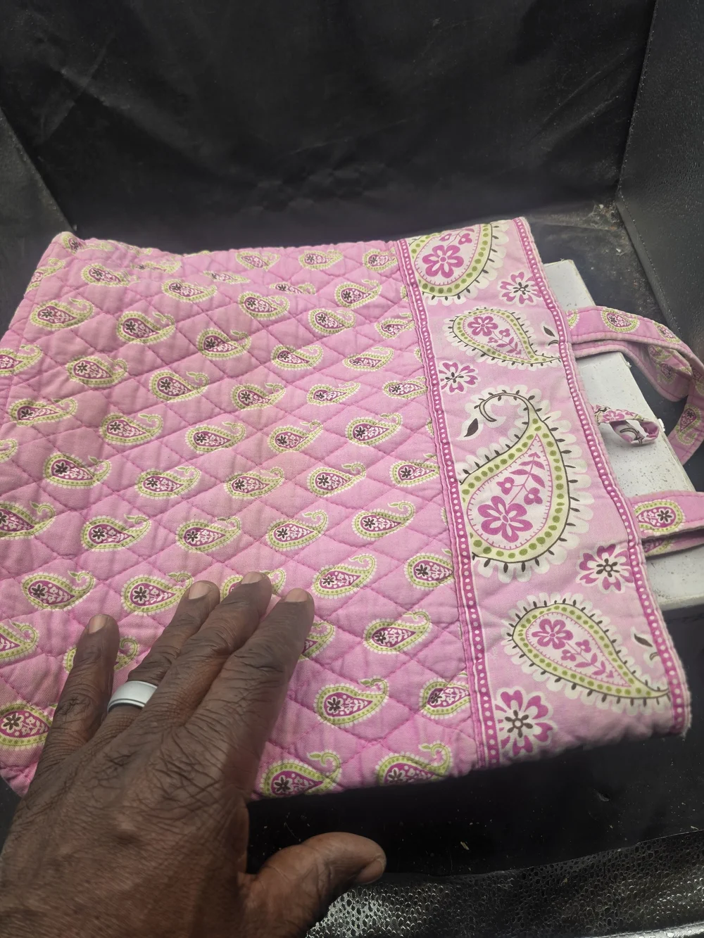 Vera Bradley Pink Paisley Quilted Cosmetic Bag